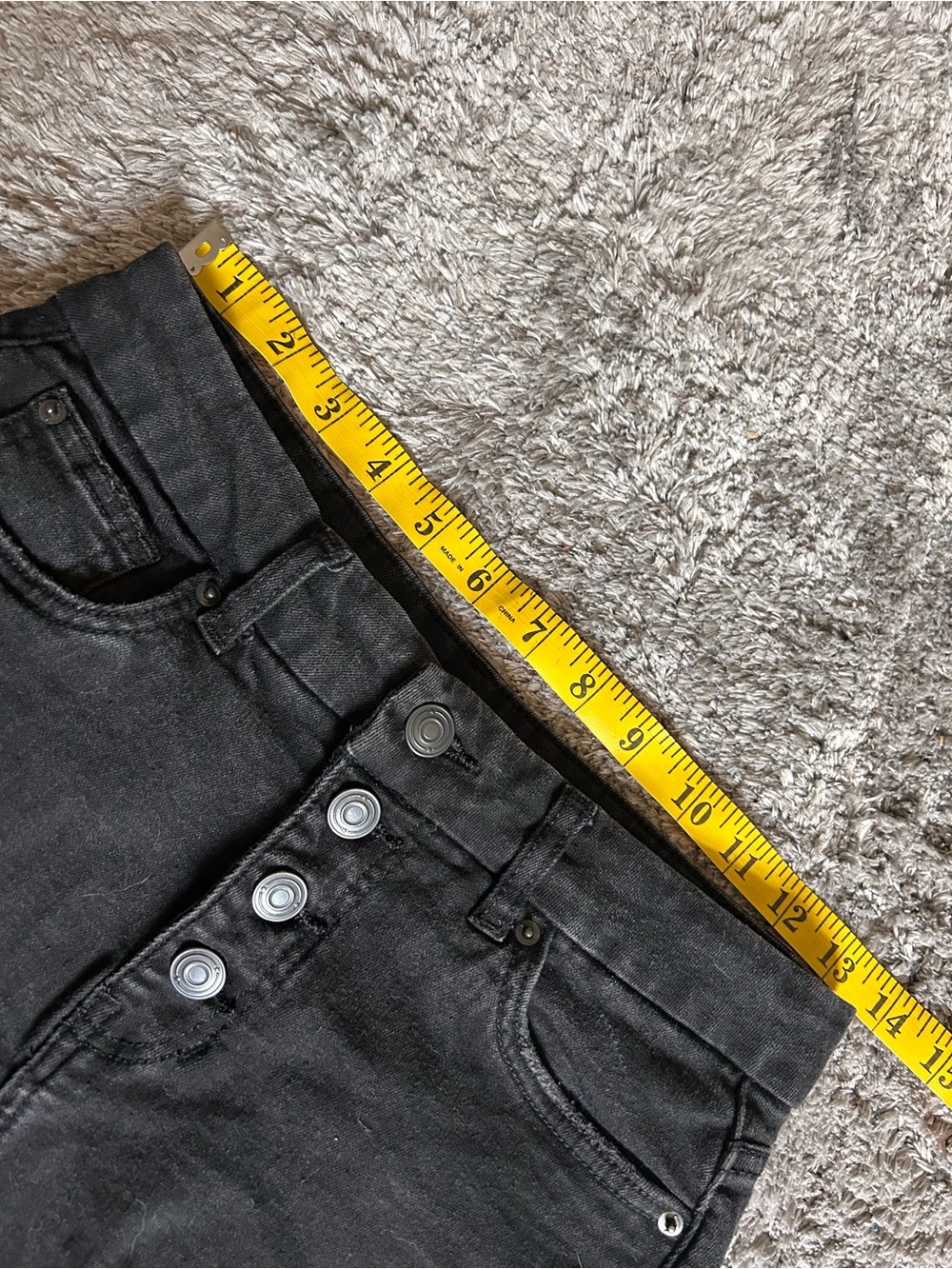 🌸3/$30 No Boundaries Black Denim Shorts Size 5 Distressed Grunge Skater Button - Picture 5 of 5